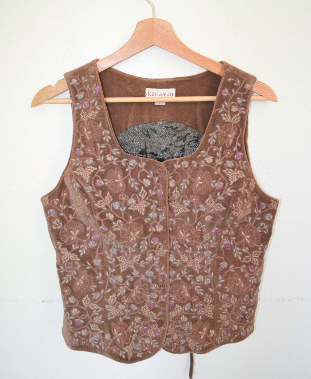 Vintage Velvet Embroidered Waistcoat